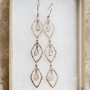 Rare Retired Silpada Sterling Silver “Girls Best Friend” CZ Earrings